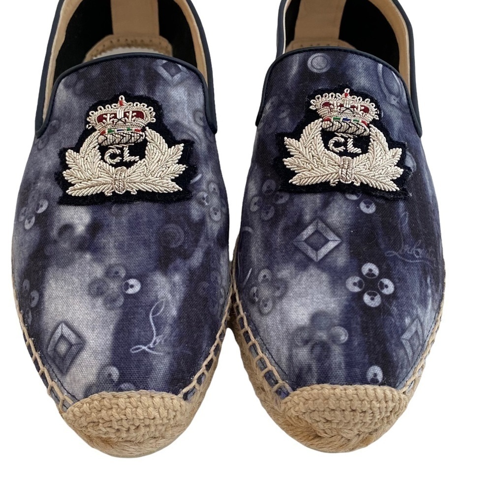 Christian Louboutin Nanou Orlanto Donna Flat Espadrilles Navy Sz 38 = 8 - Picture 6 of 16